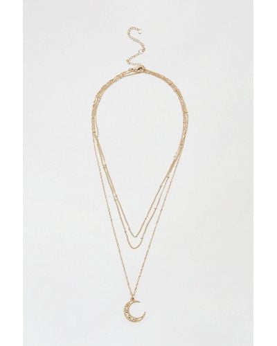 Dorothy Perkins Multi Strand Moon Pendent Necklace - Blue