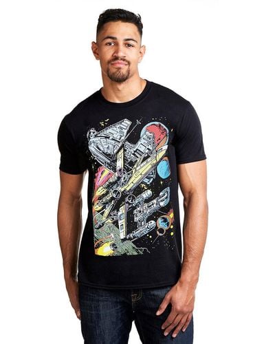Star Wars Falcon Battle Cotton T-shirt - Black