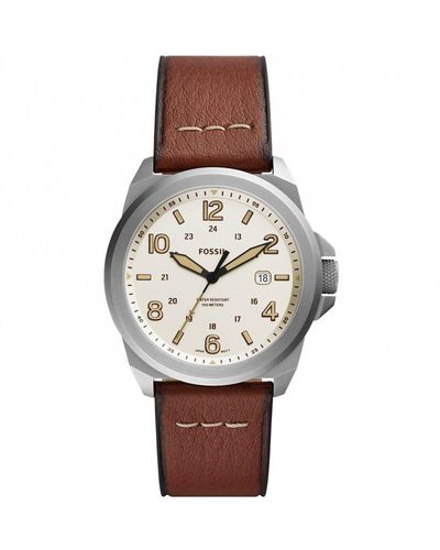 Fossil Bronson Stainless Steel Fashion Analogue Quartz Watch - Fs5919 - Natural