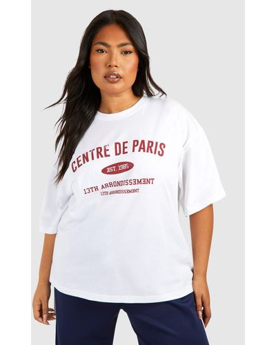 Boohoo Plus Paris Oversized T-shirt - White