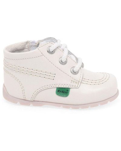 Kickers 'baby Hi Zip' First Boots - White