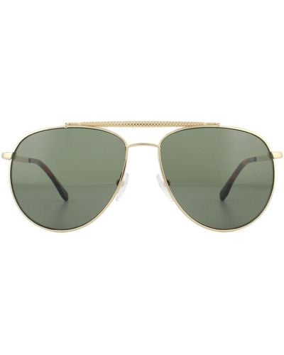 Lacoste Aviator Gold Grey Sunglasses - Green