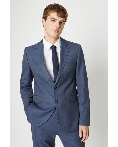 Burton Dusty Blue Semi Plain Suit Jacket