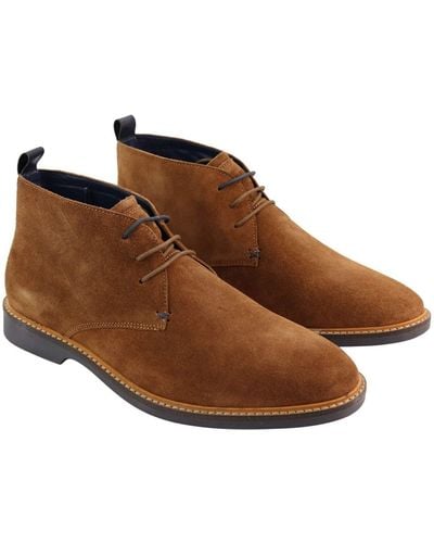 House Of Cavani Mens Tan Suede Lace Up Chukka Boots - Brown