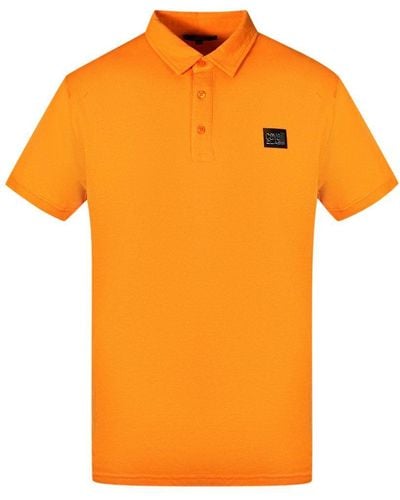Class Roberto Cavalli Patch Logo Orange Polo Shirt
