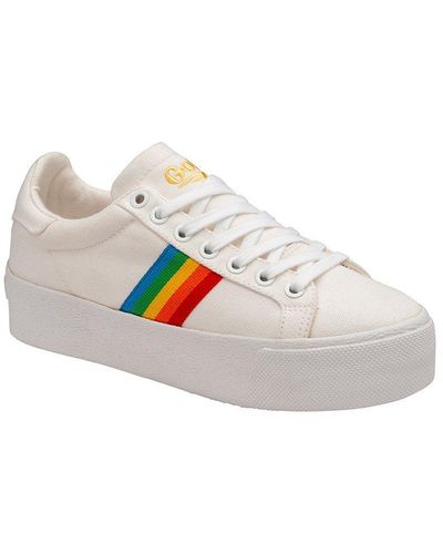 Gola 'orchid Platform Rainbow' Lace-up Trainers - White