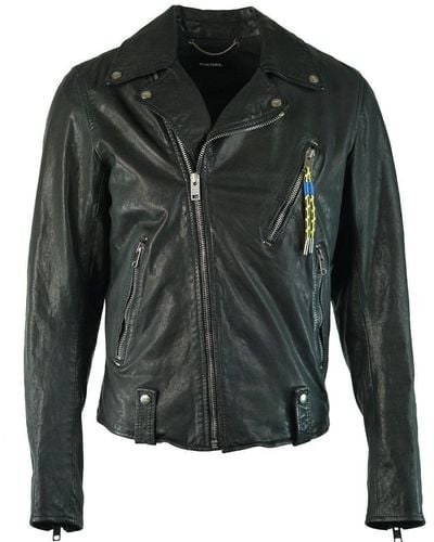 DIESEL L-willcox 900 Leather Jacket - Green