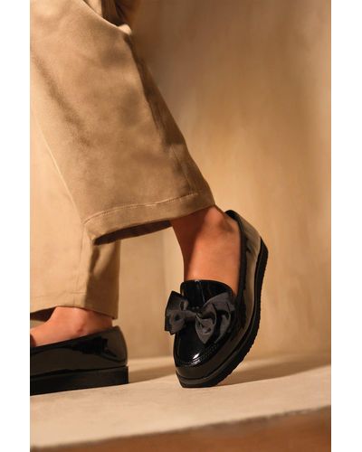 Where's That From 'alpha' Extra Wide Fit Slip On Loafer Slider With Bow Detail - Brown