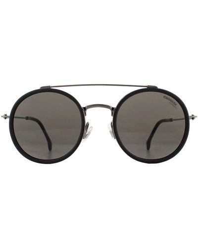 Carrera Round Dark Ruthenium Grey Blue Sunglasses