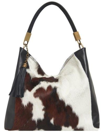 Sostter Spotted Cow Calf Hair And Leather Grab Bag - Brrla - Multicolour