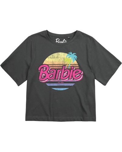 Barbie Vacay Boxy Crop T-shirt - Grey