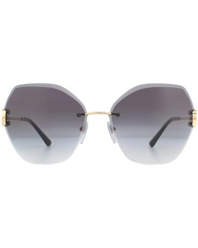 BVLGARI Square Pale Gold Grey Gradient Bv6105b Sunglasses