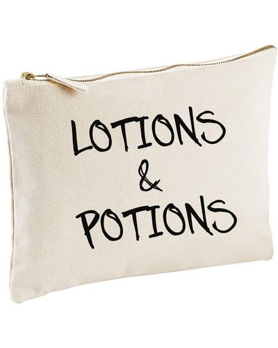 60 SECOND MAKEOVER Lotions And Potions Natural Canvas Make Up Bag