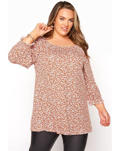 Yours Puff Sleeve Top - Pink