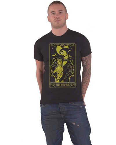 Nightmare Before Christmas Jack And Sally Lovers T Shirt - Black