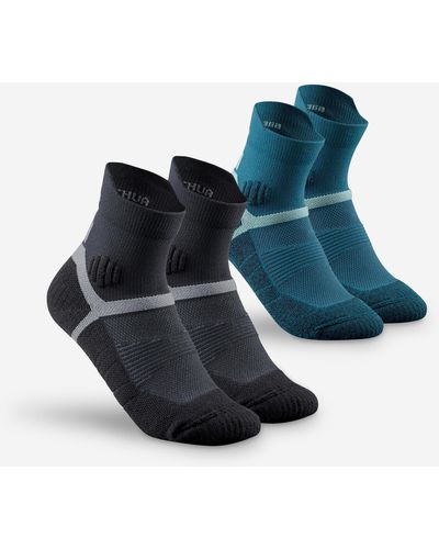 Quechua Decathlon Kids' Hiking Mid-height Socks 2-pack -and - Blue