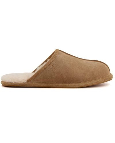 Dune 'forage' Suede Slippers - Brown
