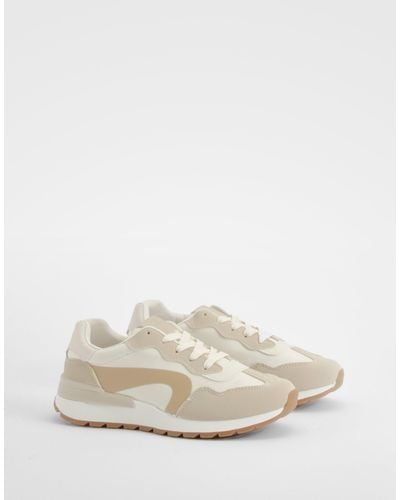 Boohoo Chunky Panel Detail Trainers - Natural