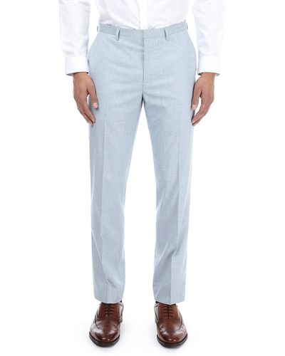 Burton Pale Blue Slim Fit Textured Trousers