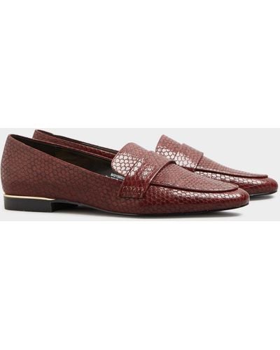 Long Tall Sally Metal Trim Loafers - Brown