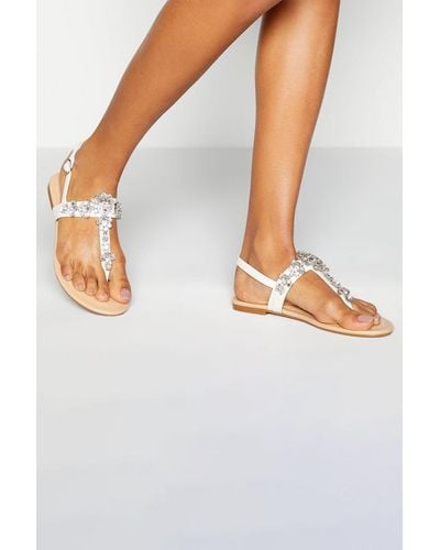 Faith Embellished Jewel Jilery Sandals - White