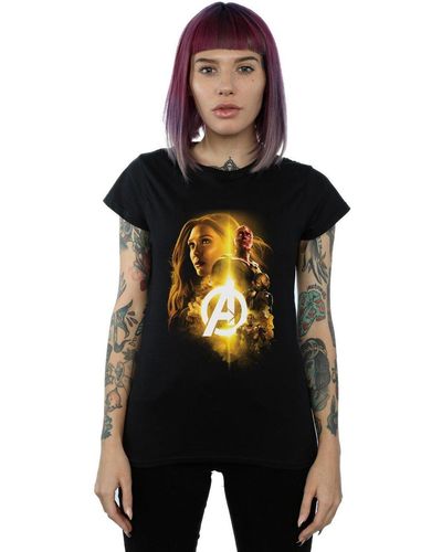 Marvel Avengers Infinity War Vision Witch Team Up Cotton T-shirt - Black