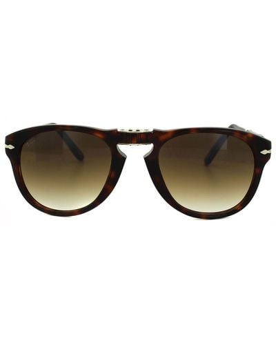 Persol Round Havana Brown Gradient Sunglasses