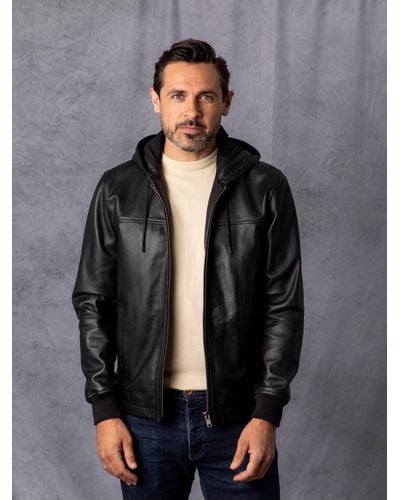 Lakeland Leather 'bow Fell' Hooded Leather Jacket - Grey