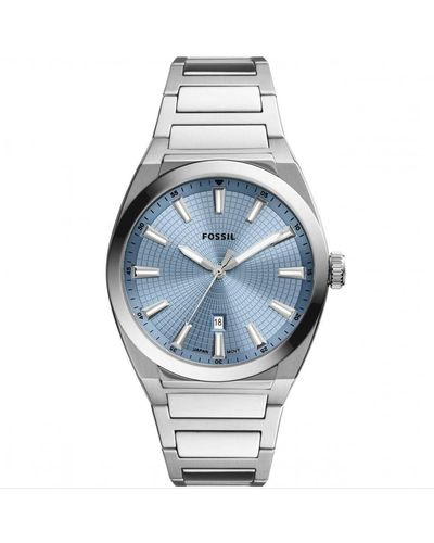 Fossil Everett Stainless Steel Fashion Analogue Quartz Watch - Fs5986 - Blue