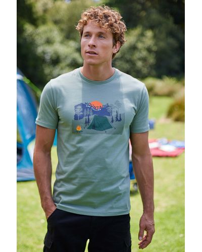 Mountain Warehouse Organic T-shirt Breathable Short Sleeve Tee Camping - Green