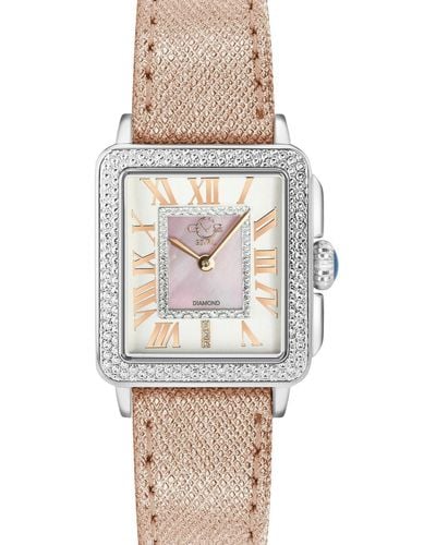 Gv2 Padova Leather Pink Beige 12302 Swiss Quartz Watch - Natural