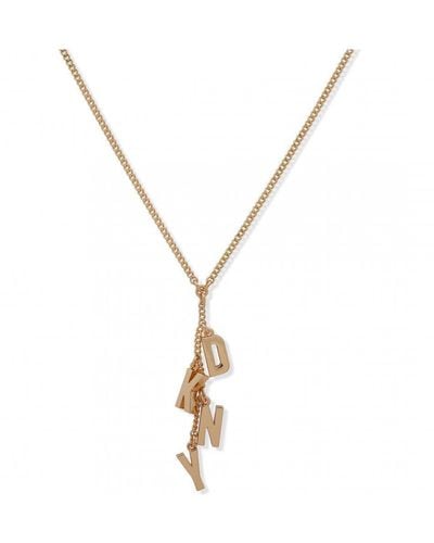 DKNY Y Chain Logo Necklace - 04n00149 - Metallic