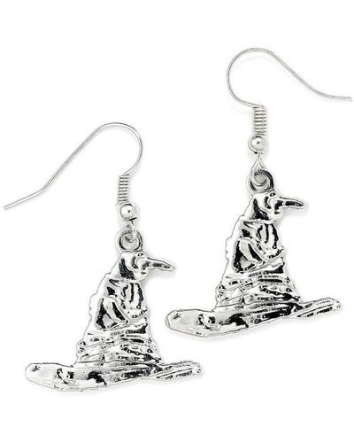 Harry Potter Silver Plated Earrings Sorting Hat - White