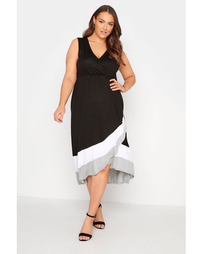 Yours Wrap Front Midaxi Dress - Black