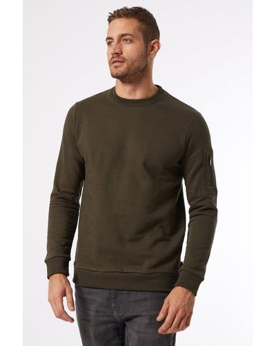 Burton Khaki Cargo Zip Sweatshirt - Green