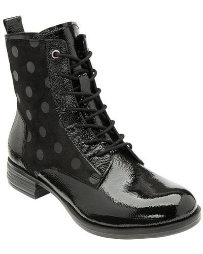 Lotus Black 'hawaii' Patent & Leather Ankle Boots