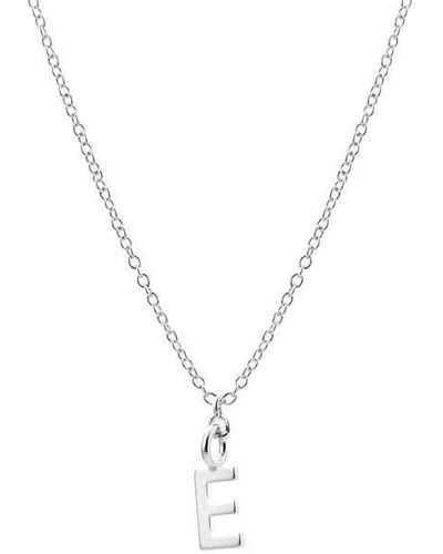 Joy by Corrine Smith Dainty Initial 'e' Necklace Silver Plated - Blue