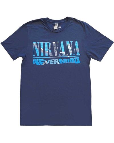 Nirvana Nevermind Back Print T-shirt - Blue