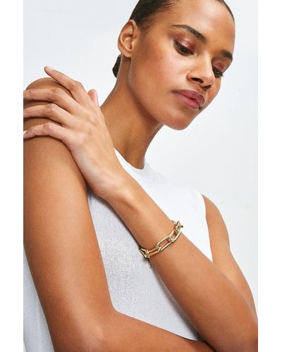 Karen Millen Gold Plated Chunky Bracelet - Natural