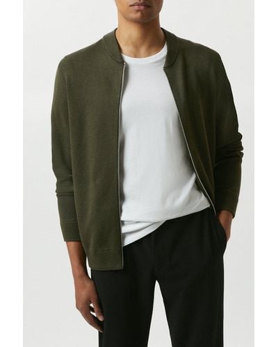 Burton Premium Khaki Knitted Bomber Jacket - Green