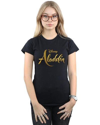 Disney Aladdin Movie Logo Cotton T-shirt - Black