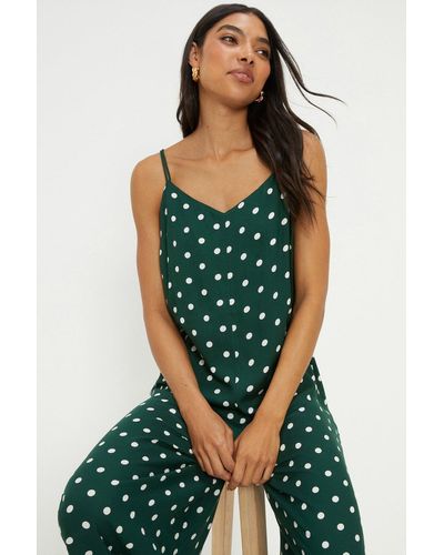 Dorothy Perkins Green Spot Strappy Jumpsuit