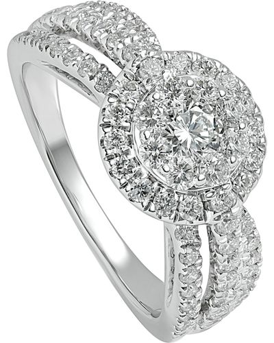 Created Brilliance Fergie White Gold Lab Grown Diamond Engagement Ring - Grey