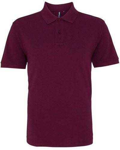 Asquith & Fox Plain Short Sleeve Polo Shirt - Purple