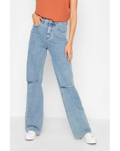 Long Tall Sally Tall Ripped Knee Jeans - Blue