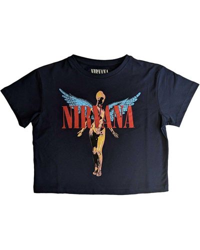 Nirvana Angelic Cotton Crop Top - Blue