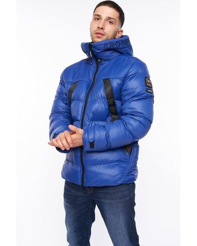 Crosshatch Craystore Hooded Puffer Jacket - Blue