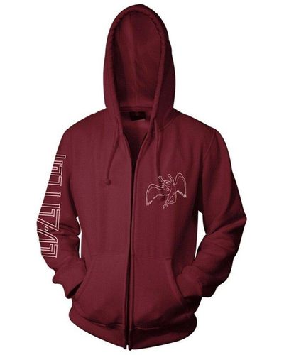 Led Zeppelin Symbols Zipped Hoodie - Red