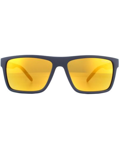 Arnette Rectangle Matte Blue Brown Orange 24k Iridium Sunglasses - Yellow