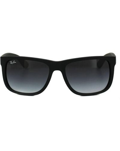 Ray-Ban Rectangle Rubber Black Grey Gradient Sunglasses